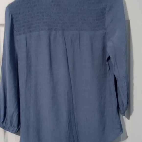 Christopher & Banks Blue V-Neck Blouse - Picture 4 of 4